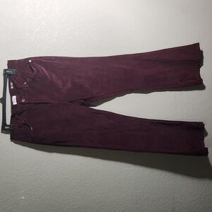 Kensie Jeans Womens Size 10 The Savannah High Rise Flare Velour maroon